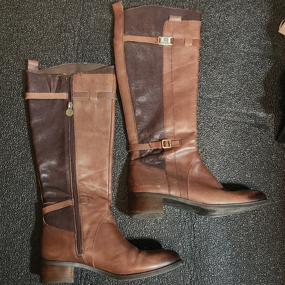 Etienne Aigner Brown Leather Boots Colton - Picture 1 of 13
